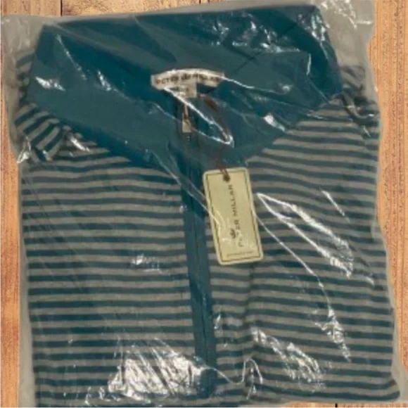 Peter Millar Blue and Gray Zip Up Sweater - Picture 2 of 6